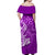 Hammerhead shark Off Shoulder Long Dress Polynesian Purple Style LT6 - Polynesian Pride