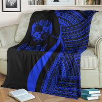 Tonga Custom Personalised Premium Blanket - Blue Polynesian Tentacle Tribal Pattern - Polynesian Pride