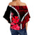 Wallis and Futuna Off Shoulder Waist Wrap Top Polynesian Style Red Color LT6 - Polynesian Pride