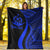 Vanuatu Custom Personalised Premium Blanket - Blue Polynesian Tentacle Tribal Pattern - Polynesian Pride