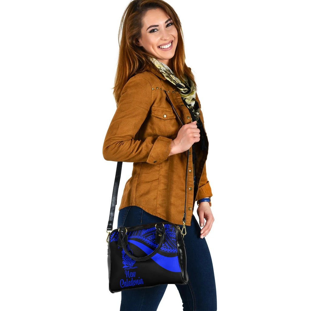 New Caledonia Shoulder Handbag - Blue Polynesian Tentacle Tribal Pattern Crest - Polynesian Pride