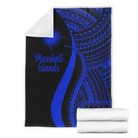 Marshall Islands Premium Blanket - Blue Polynesian Tentacle Tribal Pattern - Polynesian Pride