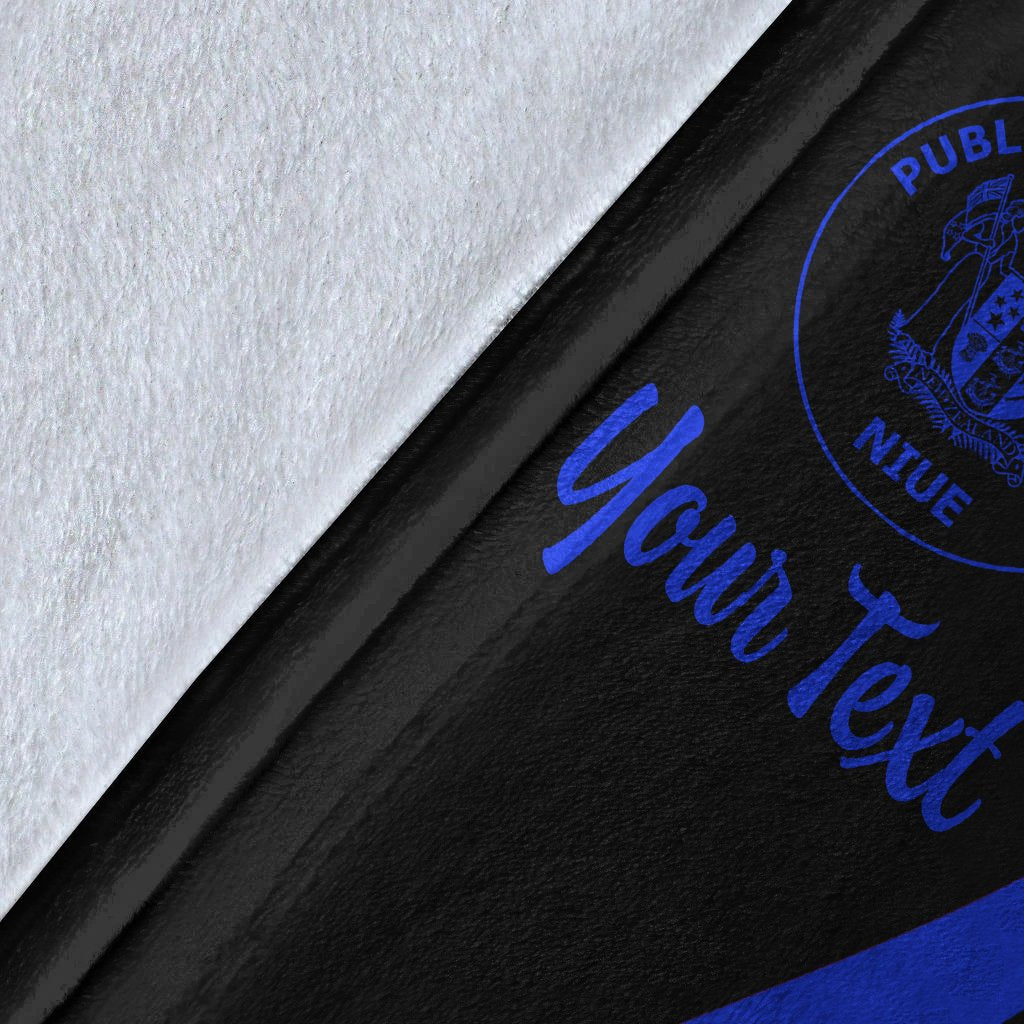 Niue Custom Personalised Premium Blanket - Blue Polynesian Tentacle Tribal Pattern - Polynesian Pride