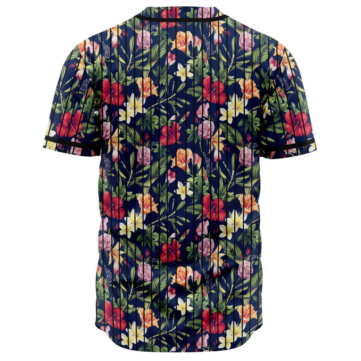 Tropical Hibiscus Red And Plumeria White Baseball Jersey - Polynesian Pride