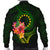 Cook Islands Polynesian Custom Personalised Bomber Jacket - Floral With Seal Flag Color - Polynesian Pride