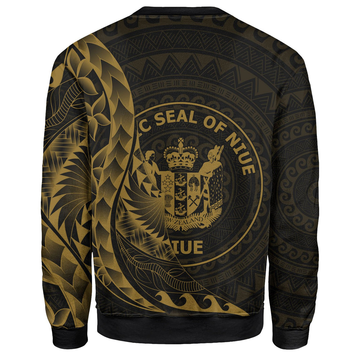 Niue Sweatshirt - Polynesian Pattern Style Gold Color - Polynesian Pride