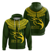 Custom Hawaii Honokaa High & Intermediate School Hoodie LT12 Zip Hoodie Green - Polynesian Pride