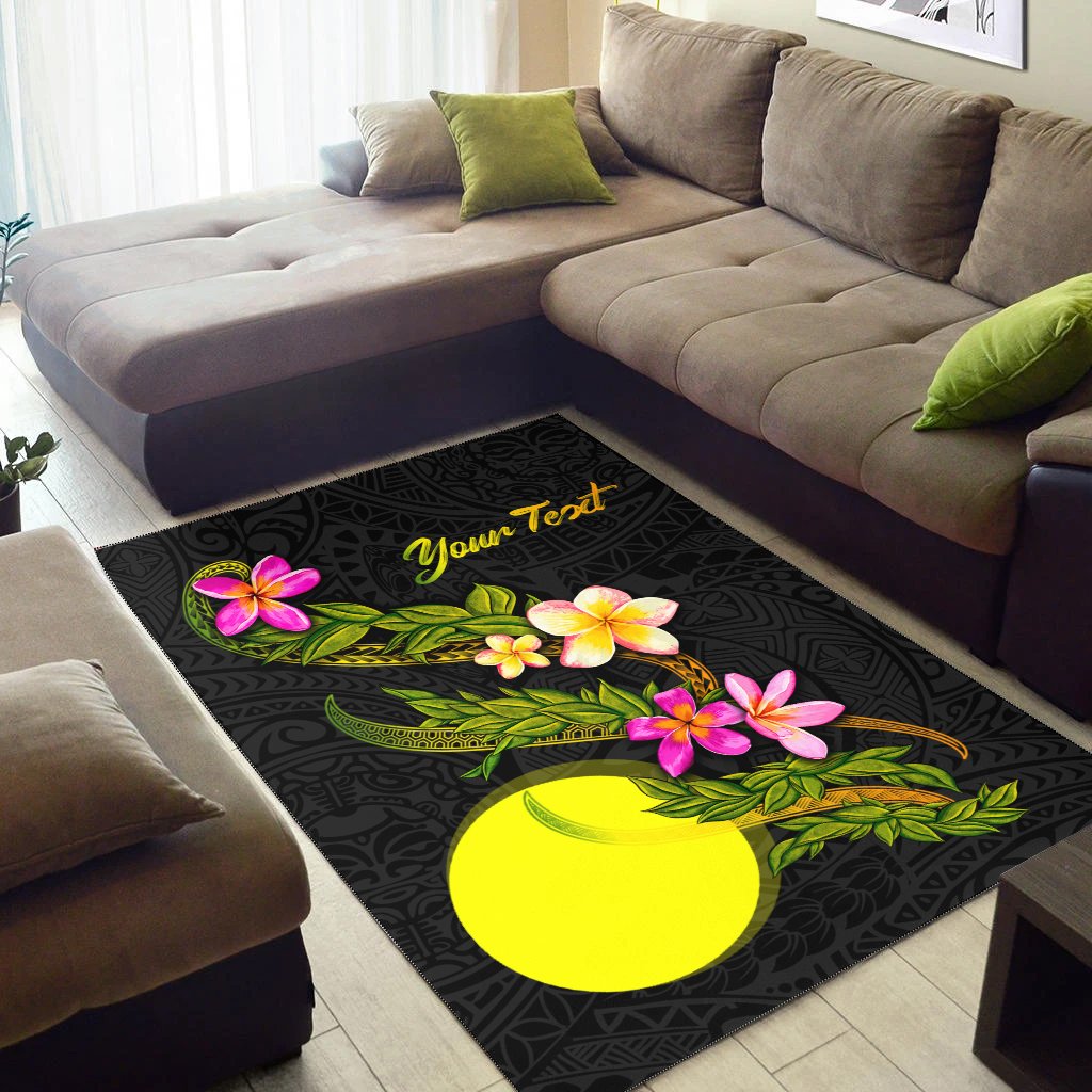 Palau Polynesian Custom Personalised Area Rug - Plumeria Tribal - Polynesian Pride