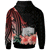 Tokelau Custom Zip Hoodie Red Polynesian Hibiscus Pattern Style - Polynesian Pride