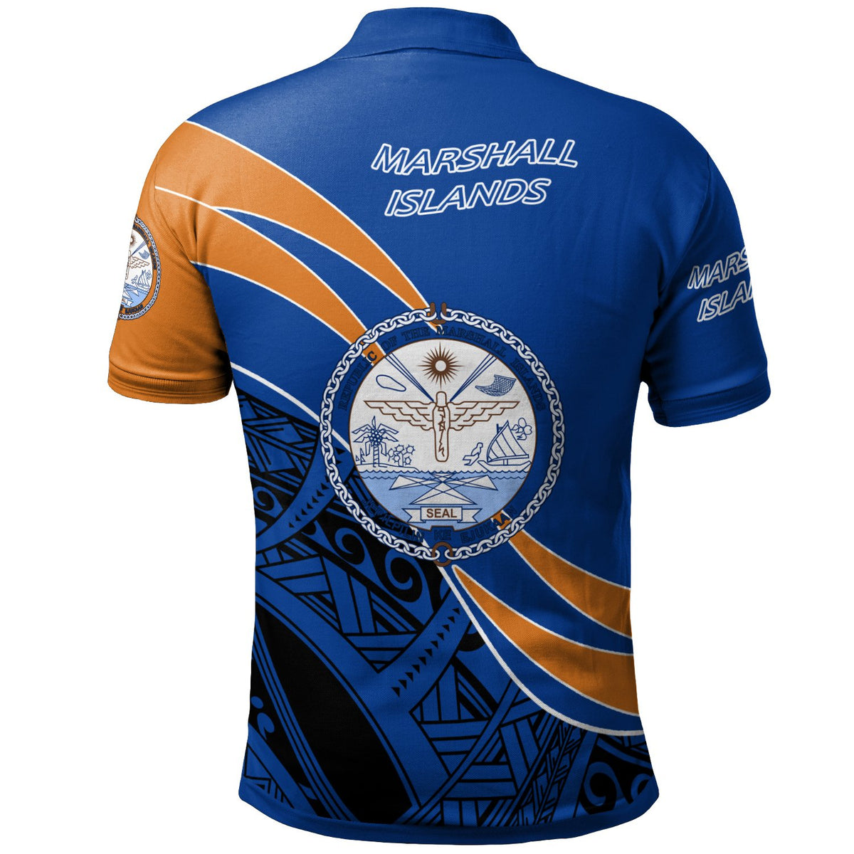 Marshall Islands Polo Shirt Symmetrical Lines - Polynesian Pride