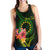 Cook Islands Polynesian Custom Personalised Women's Racerback Tank - Floral With Seal Flag Color - Polynesian Pride