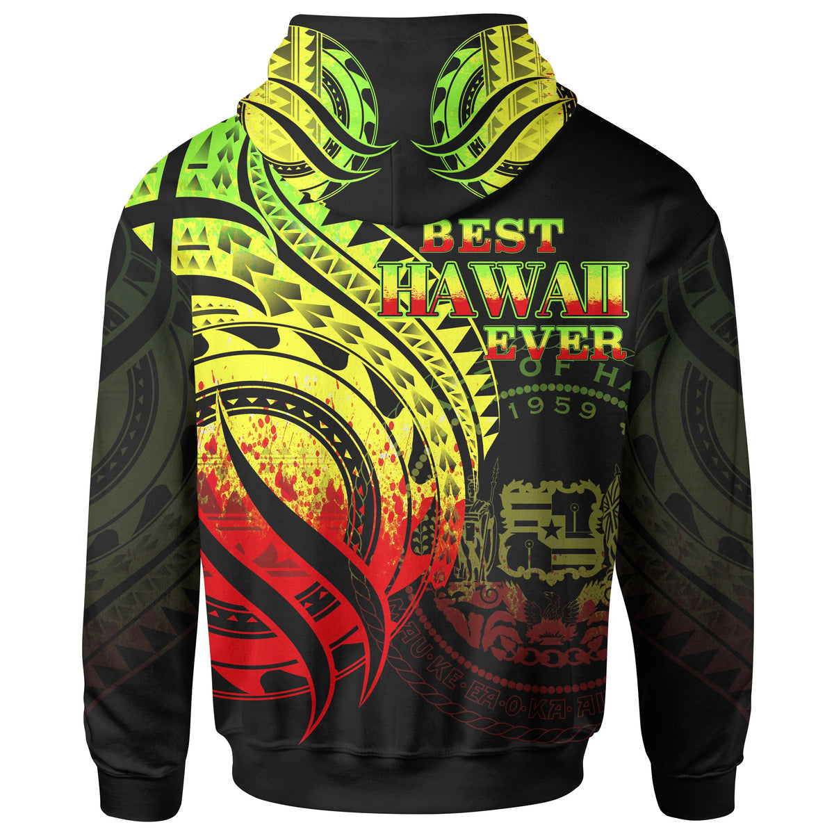 Hawaii Zip Hoodie Reggae Polynesian Patterns Best Hawaii Ever - Polynesian Pride