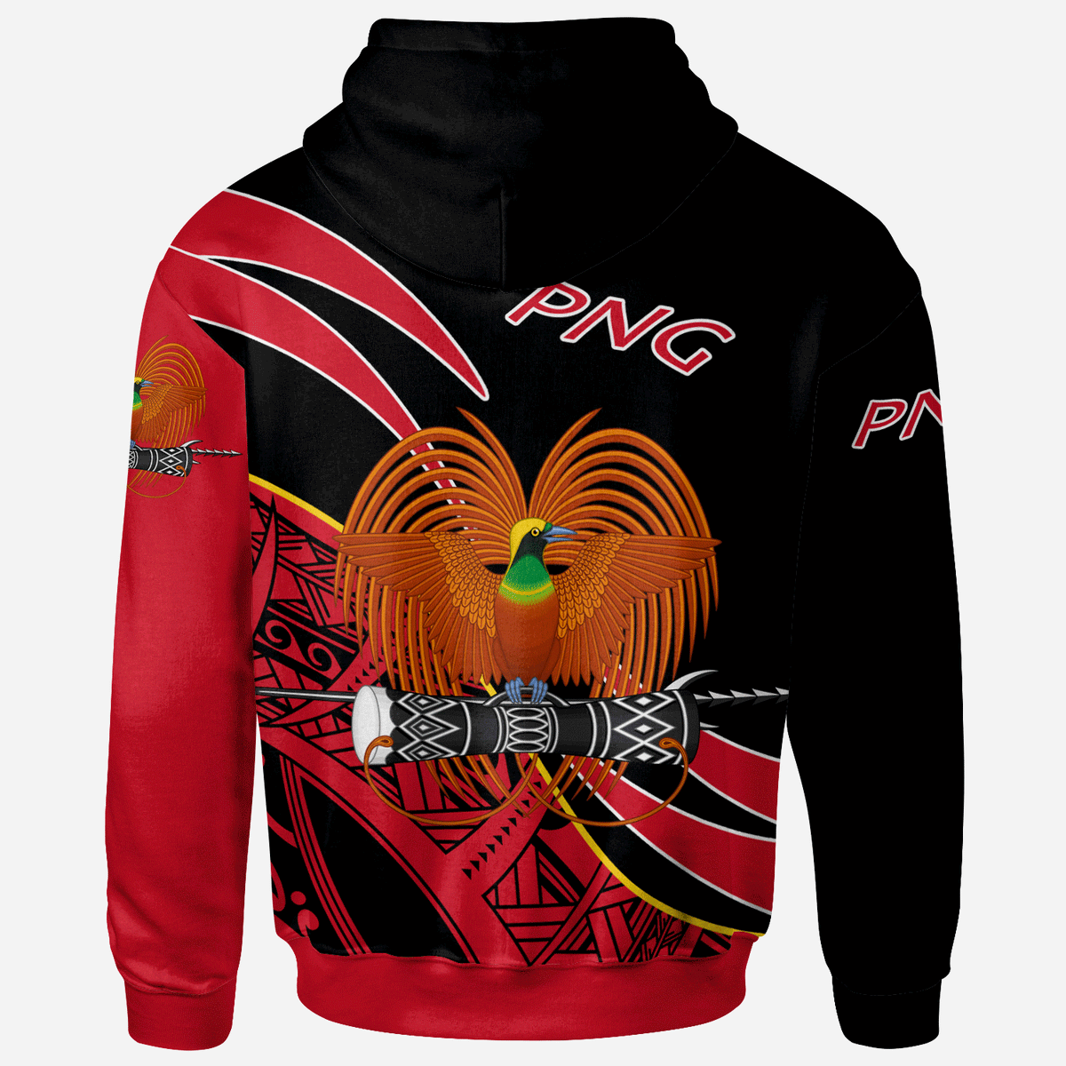 Papua New Guinea Zip Hoodie Symmetrical Lines - Polynesian Pride