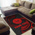 Tahiti Polynesian Custom Personalised Area Rug - Red Tribal Wave - Polynesian Pride