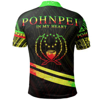 Pohnpei State Polo Shirt In My Heart Style Reggae Polynesian Patterns - Polynesian Pride