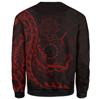Cook Islands Sweatshirt - Custom Personalised Polynesian Pattern Style Red Color - Polynesian Pride