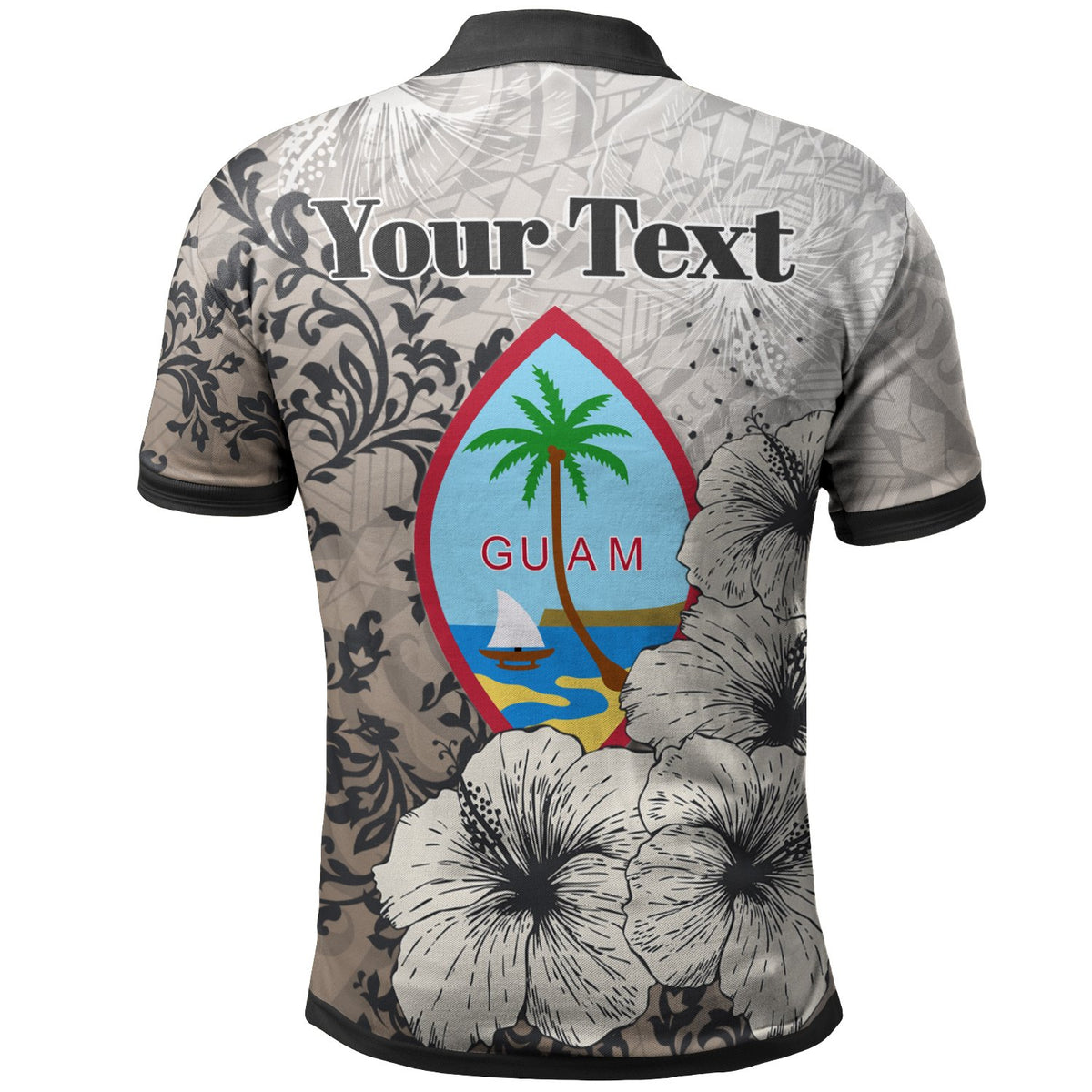 Guam Polo Custom Vintage Luxury Floral Style - Polynesian Pride