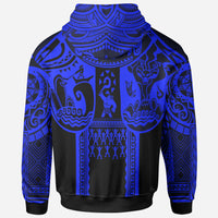 Hoodie Polynesian Patterns Maui Tattoo (Blue) - Polynesian Pride