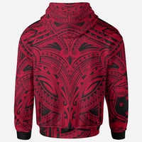 Samoall Over Hoodie Samoa Coat ofrms (Red) - Polynesian Pride