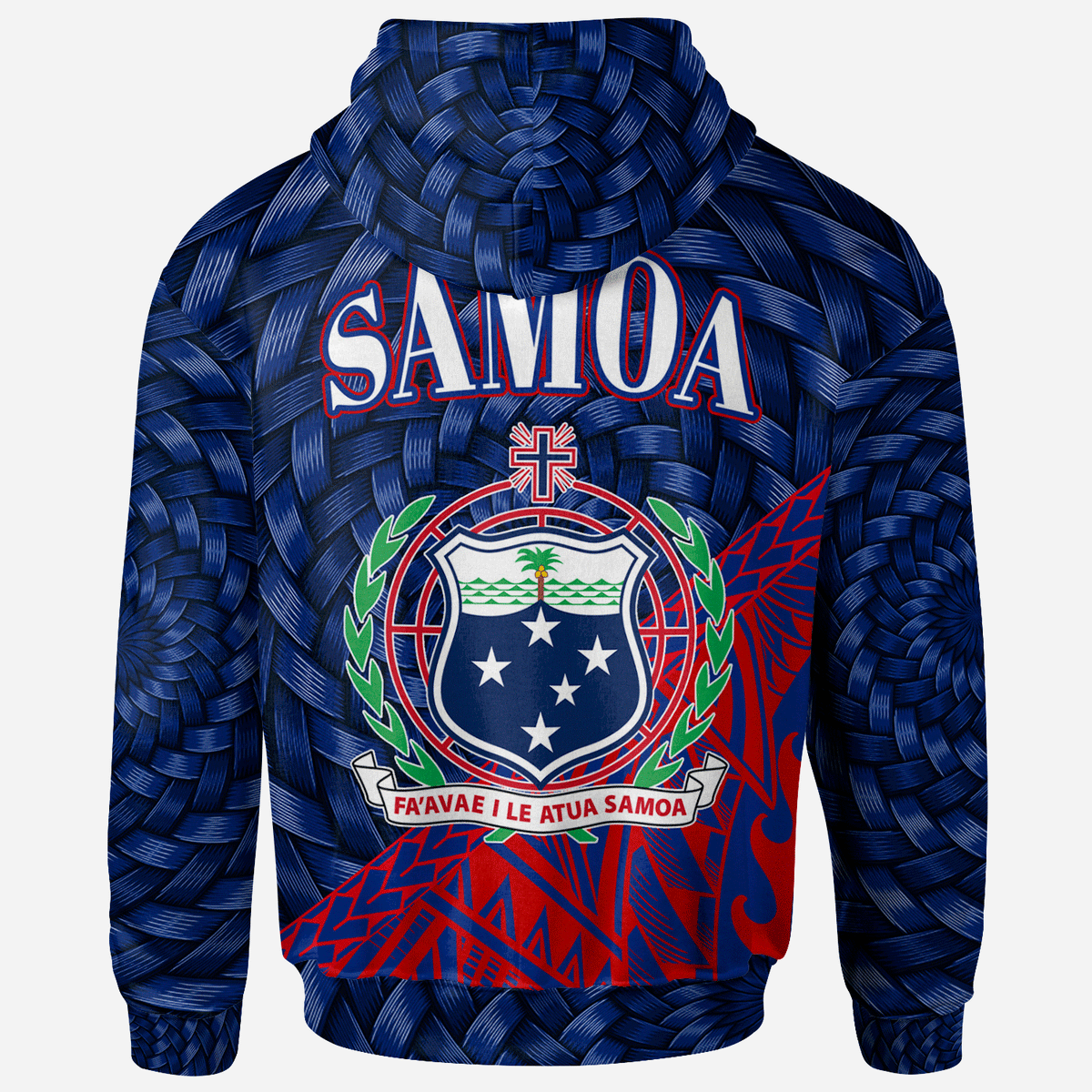 Samoa Zip Hoodie Vaiusu Polynesian Patterns With Bamboo - Polynesian Pride