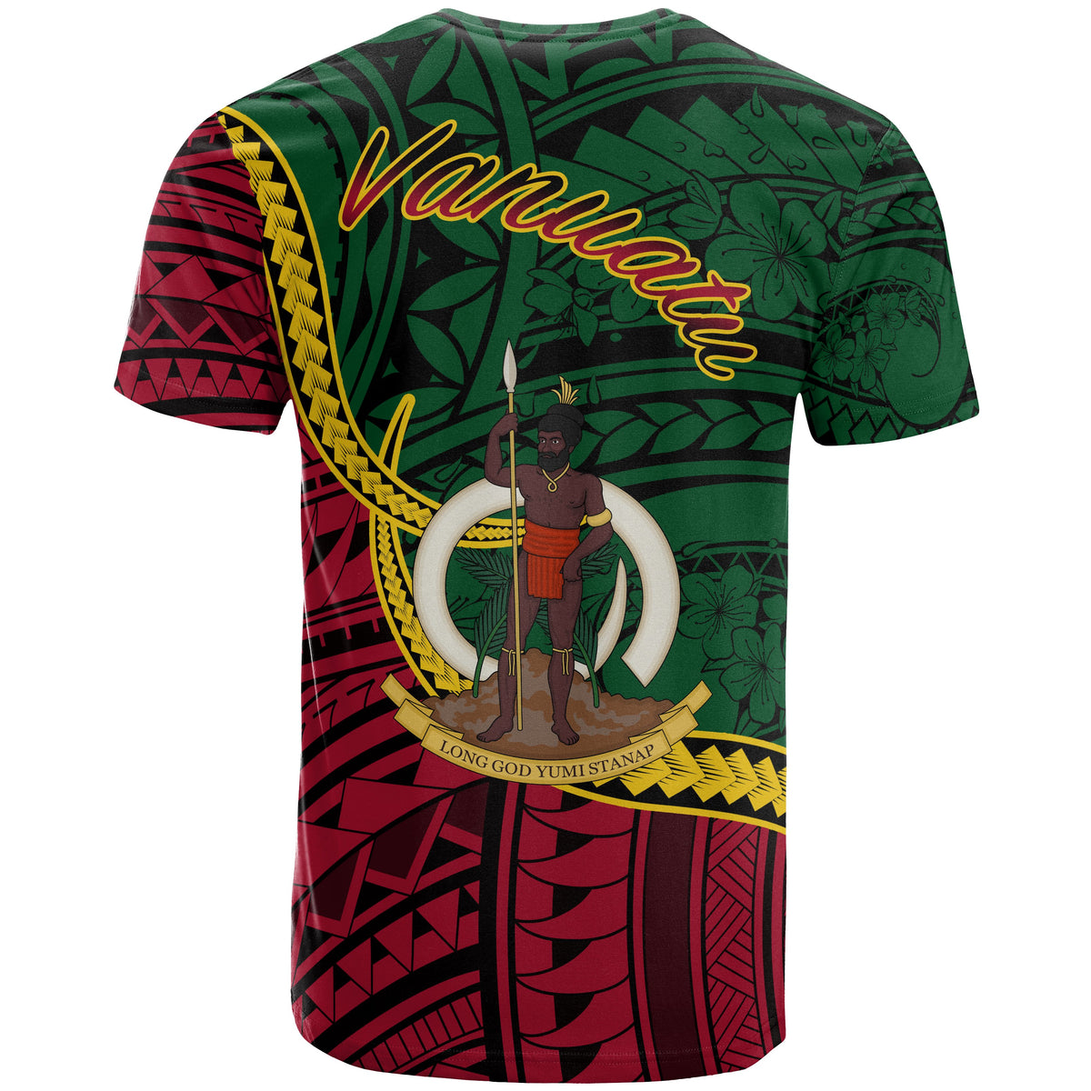 Vanuatu T Shirt Tanna Seal of Vanuatu Polynesian Patterns - Polynesian Pride