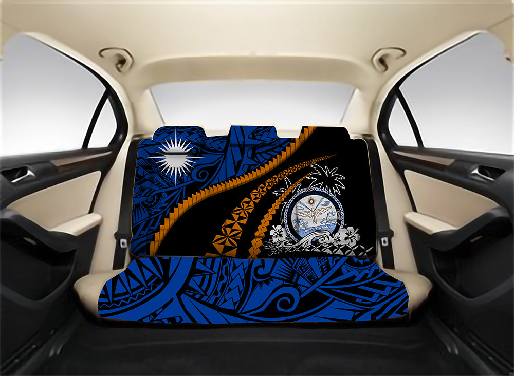 Marshall Islands Back Seat Covers - Road To Hometown LT4 One Size Blue Back Car Seat Covers - Polynesian Pride