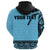 Custom Fiji Strong Hoodie Fijian Tapa Blue - Polynesian Pride