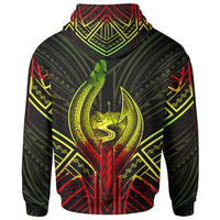 Guam Zip Hoodie Guam Seal Chamorro Tribal Reggae Color - Polynesian Pride