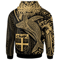 Fiji Hoodie Humpback Whale & Coat of Arms Gold - Polynesian Pride