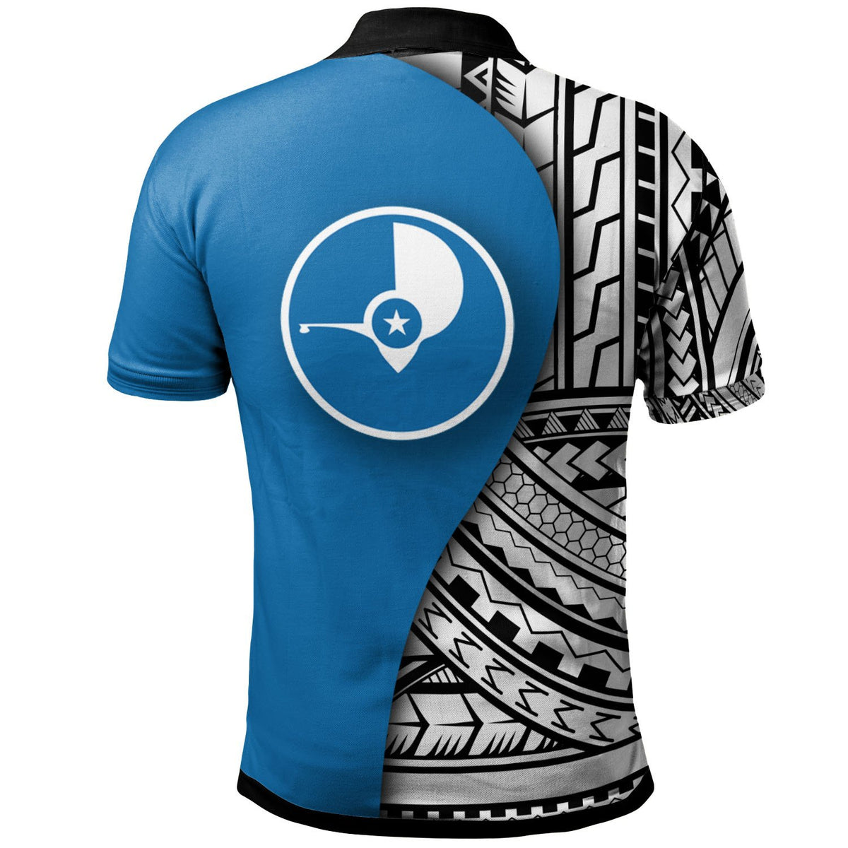 Yap Custom Polo Shirt Coat Of Arm and Polynesian Patterns - Polynesian Pride
