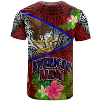 American Samoa T Shirt Custom American Samoa Eagle Flag Style With Polynesian Patterns T Shirt LT10 - Polynesian Pride