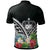 Samoa Polo Shirt Samoan Coat of Arms and Polynesian Tropical Flowers White - Polynesian Pride