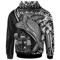 Fiji Hoodie Humpback Whale & Coat of Arms White - Polynesian Pride