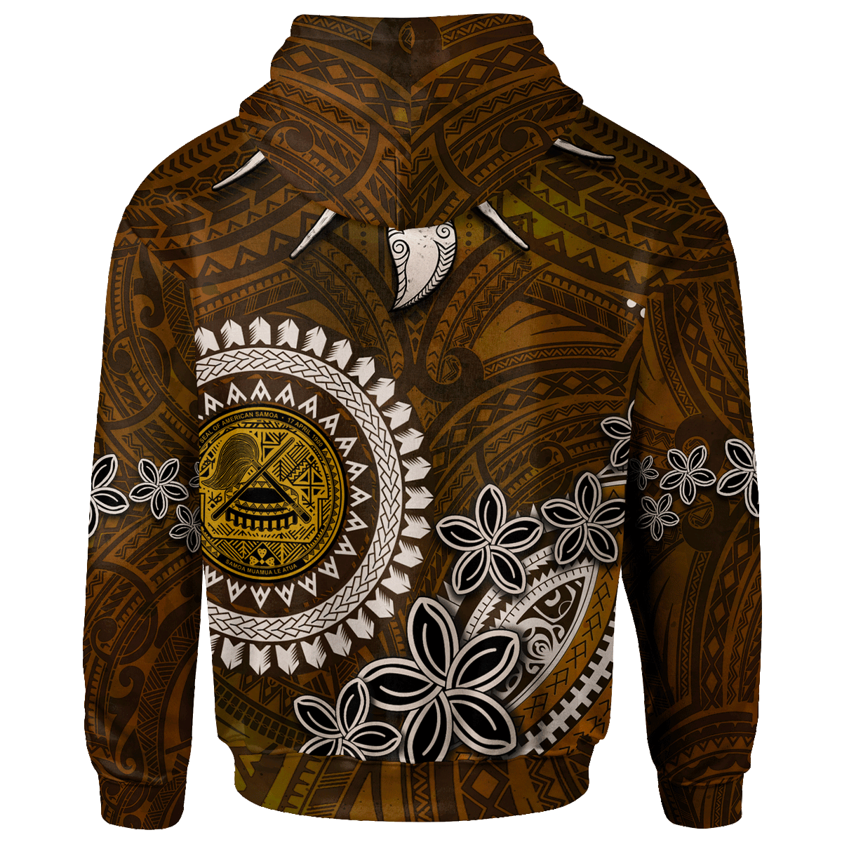 American Samoa Hoodie Polynesian Boar Tusk - Polynesian Pride