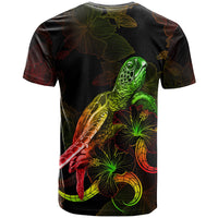 Samoa Polynesian T Shirt Turtle With Blooming Hibiscus Reggae - Polynesian Pride