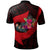 Kosrae Polo Shirt Polynesian Hook and Hibiscus (Red) - Polynesian Pride