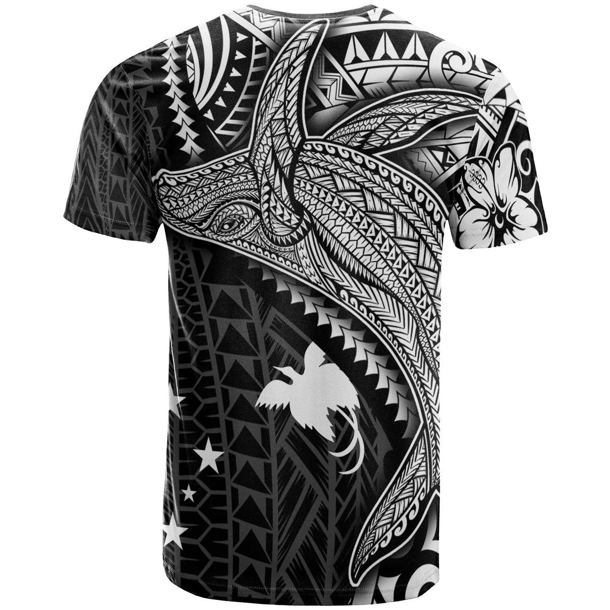 Papua New Guinea T Shirt Humpback Whale & Coat of Arms White - Polynesian Pride