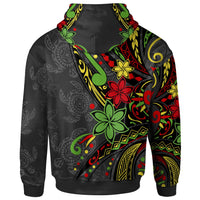 Fsm Hoodie Tribal Flower With Special Turtles - Polynesian Pride