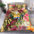 Nauru Bedding Set - Flowers Tropical With Sea Animals Pink - Polynesian Pride