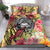 American Samoa Bedding Set - Flowers Tropical With Sea Animals Pink - Polynesian Pride