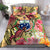 Samoa Bedding Set - Flowers Tropical With Sea Animals Pink - Polynesian Pride