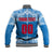 (Custom Personalised And Number) Toa Samoa Rugby Baseball Jacket Blue Sky LT6 - Polynesian Pride