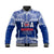 (Custom Personalised And Number) Toa Samoa Rugby Baseball Jacket Siva Tau LT6 Unisex Blue - Polynesian Pride