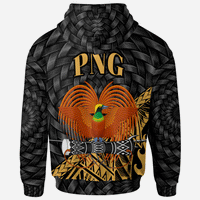 Papua New Guinea Hoodie Gold Polynesian Patterns With Bamboo - Polynesian Pride