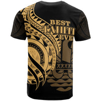 Tahiti T Shirt Gold Color Polynesian Patterns Best Tahiti Ever - Polynesian Pride