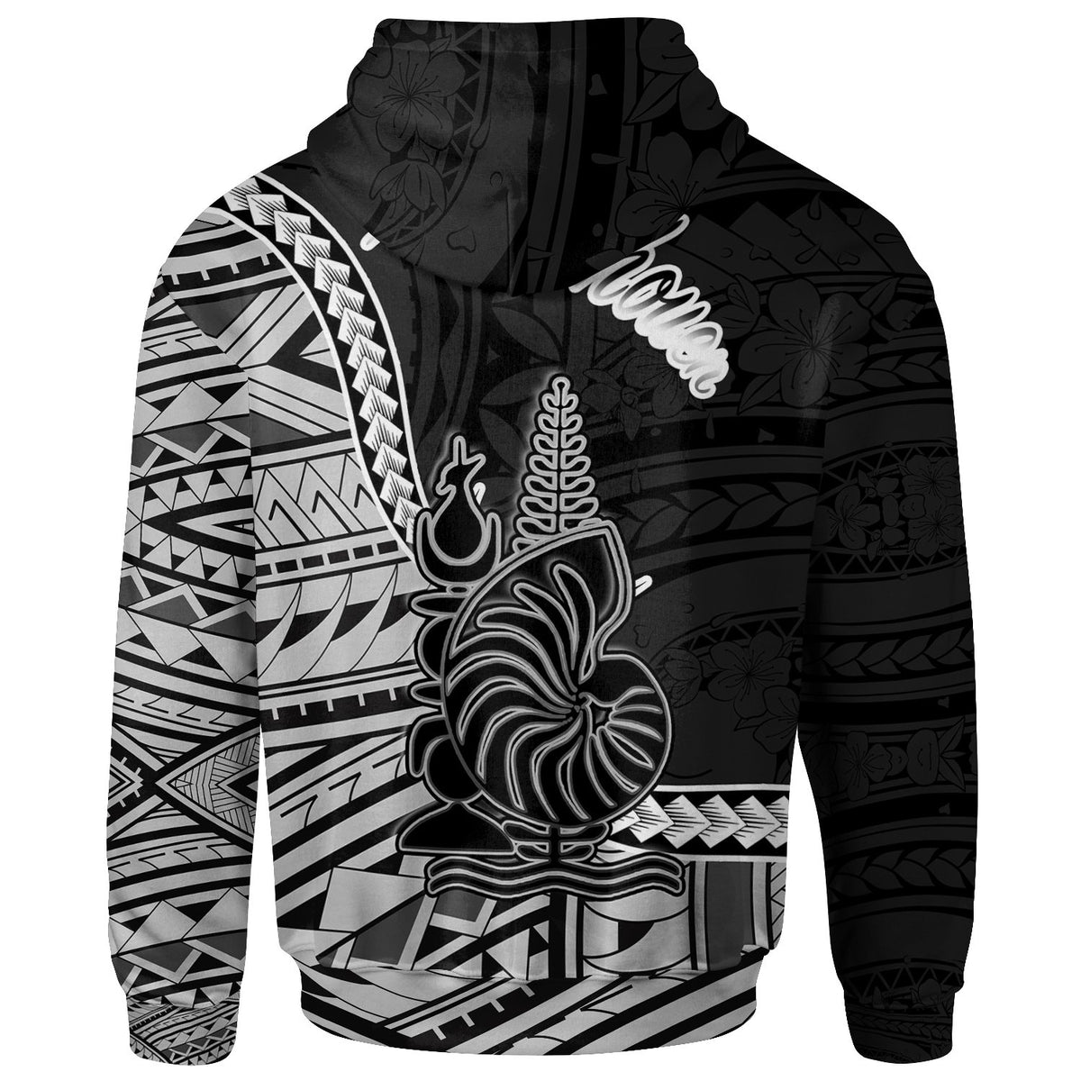 New Caledonia Islands Zip Hoodie Ponerihouen Seal of New Caledonia Polynesian Patterns - Polynesian Pride