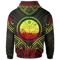 Marshall Islands Hoodie Marshall Islands Seal Reggae Tribal Patterns - Polynesian Pride
