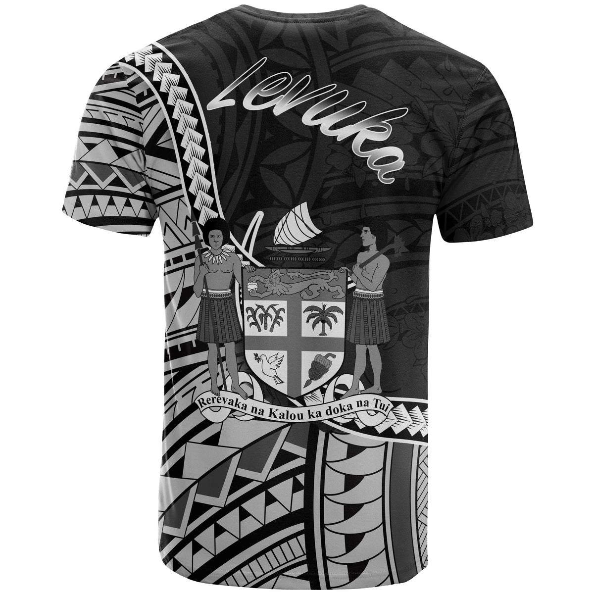 Fiji T Shirt Levuka Seal of Fiji Polynesian Patterns - Polynesian Pride