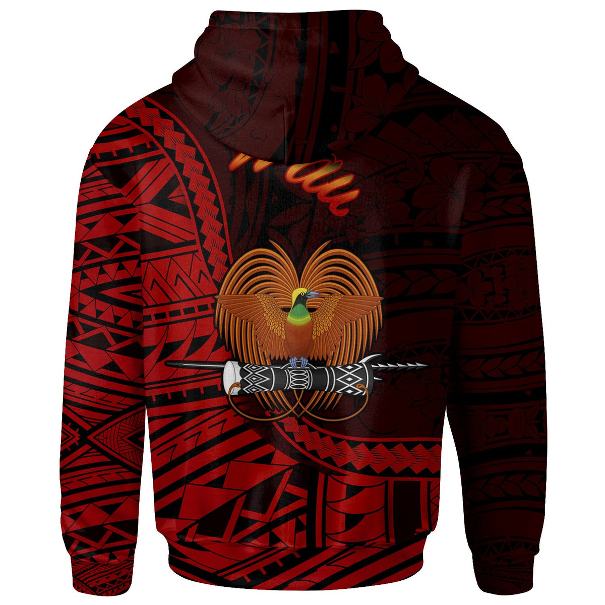 Papua New Guinea Zip Hoodie Wau Polynesian Patterns - Polynesian Pride