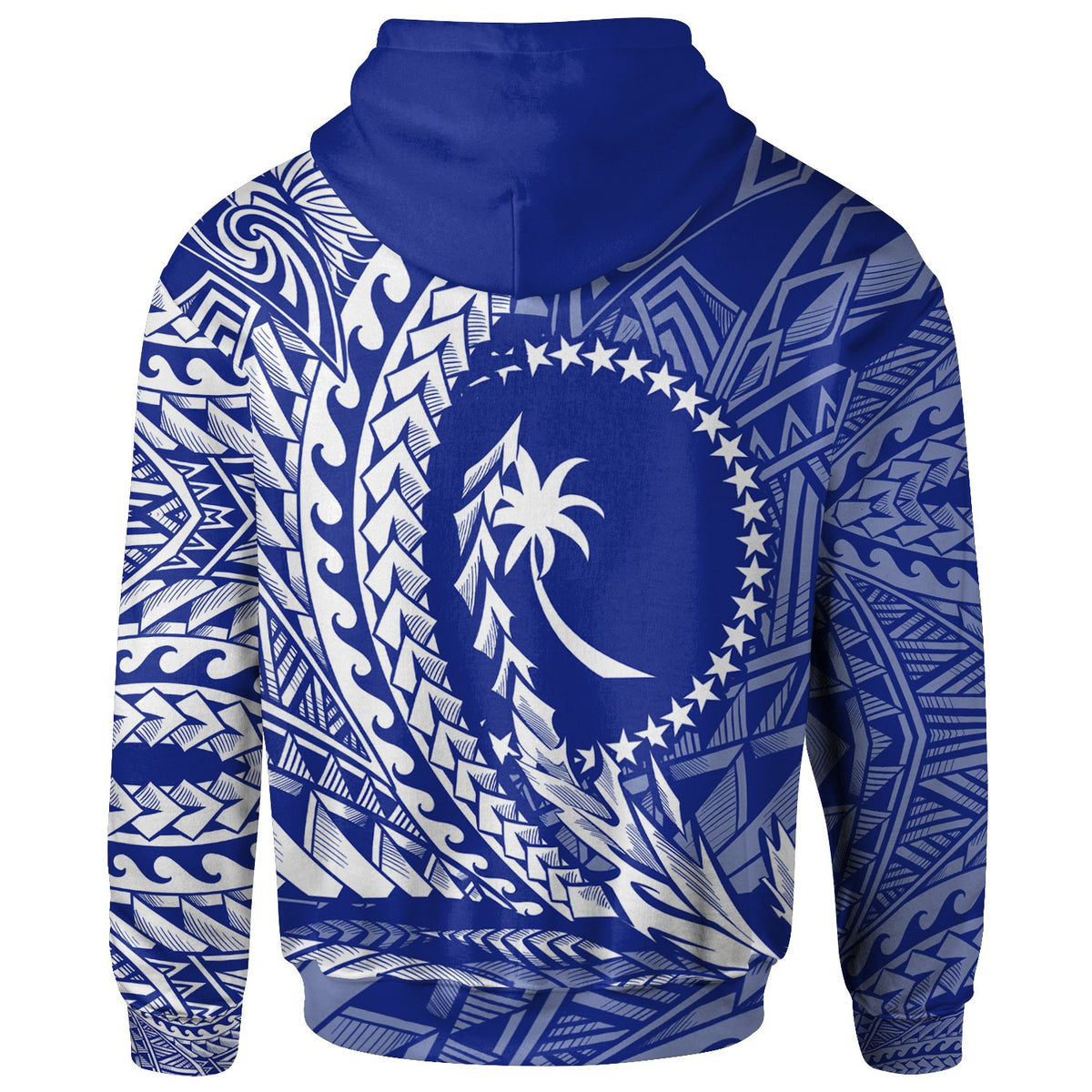 Chuuk State Zip Hoodie Wings Style Flag Color - Polynesian Pride